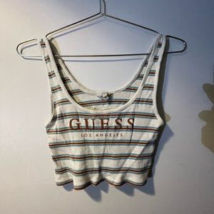 Guess striped crop tank